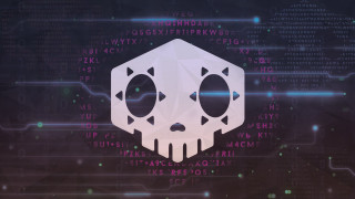 Skull face computer numbers background - a face free wallpaper