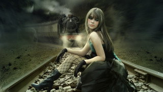 Gothic train portrait blonde armor - gothic free wallpaper