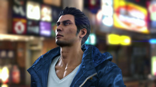 Blue jacket man neon city - adam manyoki free wallpaper