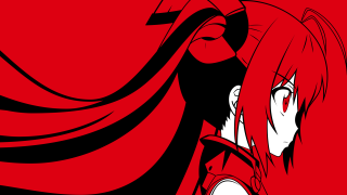 Woman red hair black white - lineart free wallpaper