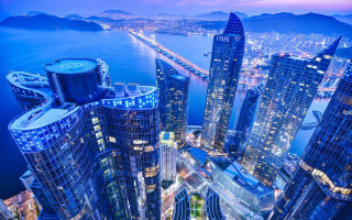 City skyline night tall buildings 3 - choi buk free wallpaper for desktop