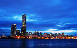 City skyline tall building night 15 - tall building free wallpaper