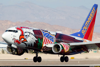 Colorful airplane taking off desert - elbridge ayer burbank free wallpaper