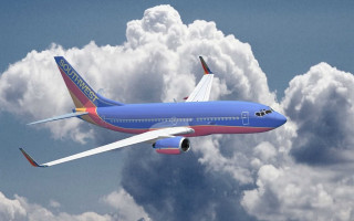 Colorful airplane flying cloudy sky - cloudy free wallpaper