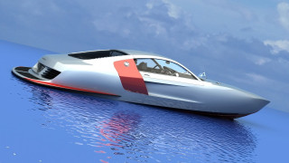 Futuristic car floating water sky - a futuristic car free wallpaper