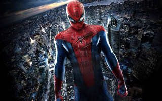 Man spider suit cityscape night 7 - a man in a spider suit free wallpaper