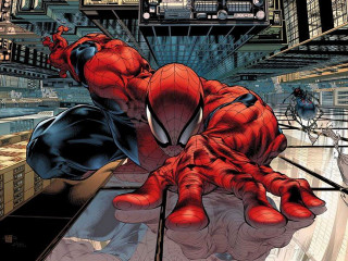 Spider man city car man - a city setting free wallpaper