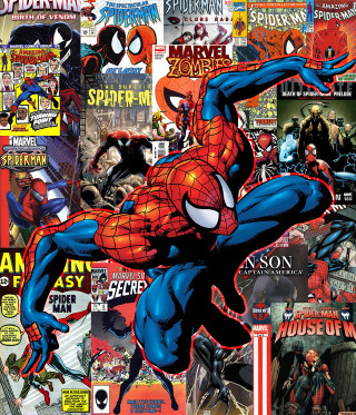 Spider man collage comic covers - a wallpaper background free wallpaper