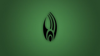 Black white logo green background - lovecraftian free wallpaper