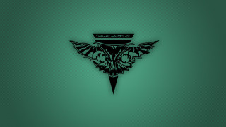 Green background bat logo black - cybernetic free wallpaper