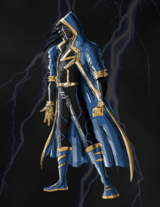 Blue gold character lightning background - a lightning background free wallpaper