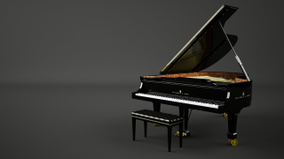 Black piano bench gray background - a gray background free wallpaper