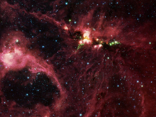 Large star cluster bright green 3 - green light free wallpaper