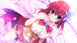 Pink hair girl starry background 2 - a pink hair free wallpaper