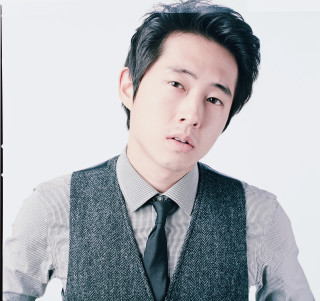 Man vest tie portrait black - tachisme free wallpaper