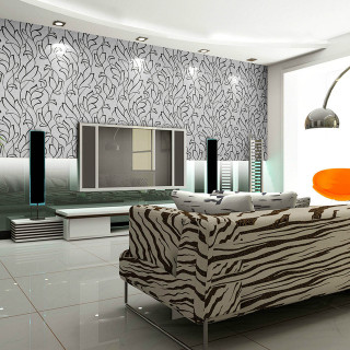 Livingroom zebracouch cityview alfredmanessier inkpainting - outside free wallpaper