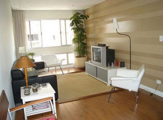 Livingroom couch chair tv lamp - modernism free wallpaper