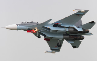 Fighter jet gray sky red - its nose free wallpaper