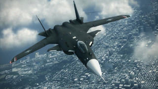 Fighter jet city sky clouds - a city below free wallpaper