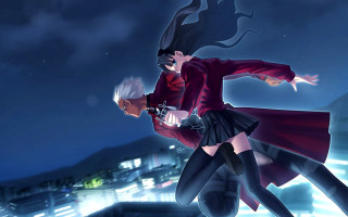 Flying couple city background air - the air together free wallpaper
