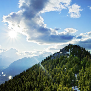 Mountain forest sky clouds sunlight - the mountain free wallpaper