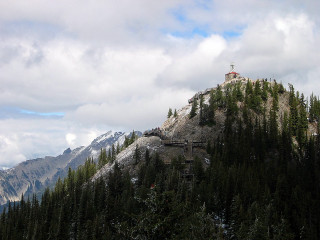 Mountain tower trees background clouds - tree and mountains free wallpaper