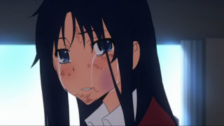 Anime blackhair sad crying moon - a red jacket free wallpaper