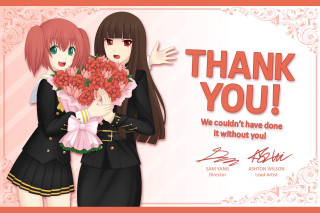 Anime girls bouquet thank you - a bouquet of flowers free wallpaper