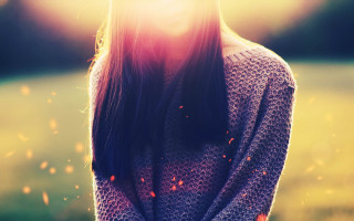 Woman field sunbeam hair sweater - a sunbeam free wallpaper