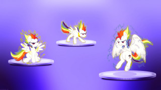 Unicorn winged figurines rainbow mane - epic scale free wallpaper