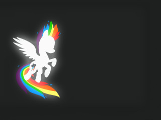 Rainbow pony black background white - black free wallpaper for desktop