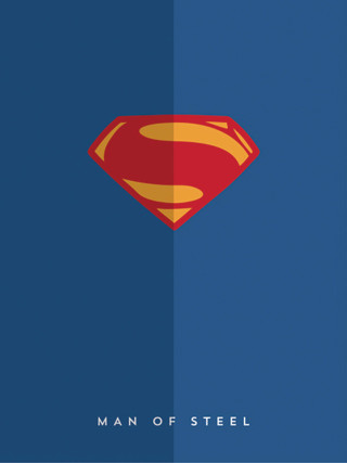 Superman logo blue background red 5 - a minimalist painting free wallpaper