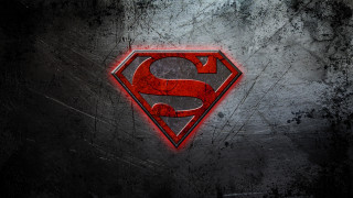 Superman logo dark background red - heroic free wallpaper