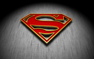 Superman logo wooden floor dark - heroic free wallpaper