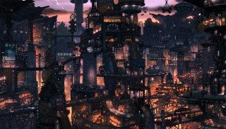 City tall buildings night lights 3 - tall free wallpaper