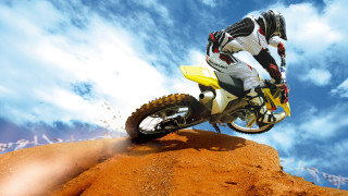 Dirt bike man desert hill - a man riding free wallpaper
