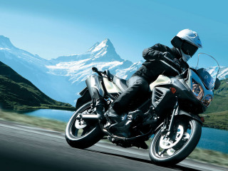 Mountain lake motorcycle riding outdoors - a road next free wallpaper