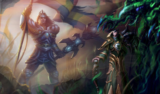 Men flag demon sword fantasy - a couple of men free wallpaper