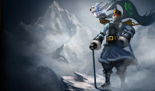 Mountain man suit hat bird - a mountain top free wallpaper