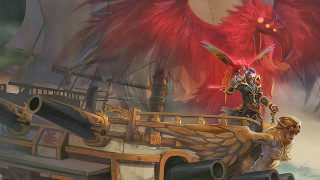 Pirate red dragon ship gun - a ship free wallpaper