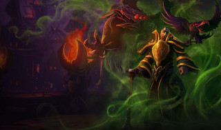 Demon green smoke glowing wings - a painting of a demon free wallpaper