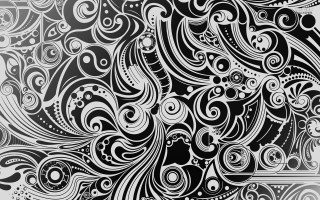 Swirly pattern black white drawing - android jones free wallpaper