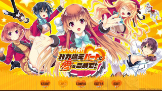 Anime girls long hair group 4 - yellow background free wallpaper
