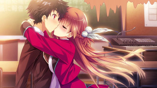 Couple hugging piano keyboard desk - a couple of people free wallpaper for desktop