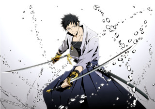 Man holding swords long skirt - andrew law free wallpaper