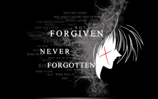 Woman cross smoke words background - a cross free wallpaper
