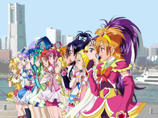 Anime girls city skyline boat - a boat in the background free wallpaper