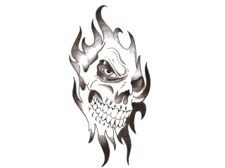 Skull flames tattoo design artist - ed roth free wallpaper