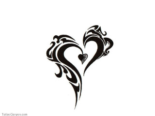 Heart tattoo design flower side - modern european ink painting free wallpaper