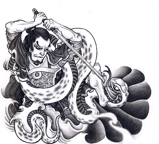 Man riding dragon sword snake - his shoulder free wallpaper